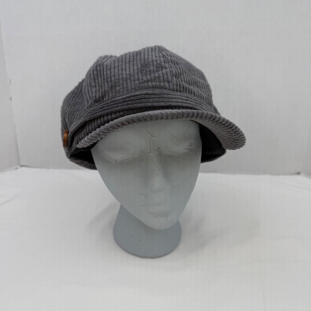 Vintage Y2K Gray Corduroy Newsboy Cap Baker Boy Hat FWCAB114 One Size - Picture 3 of 9